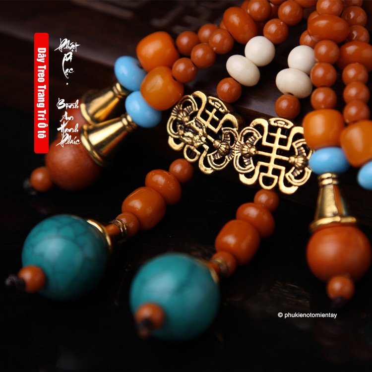 Dây Treo Trang Trí Ô tô Mặt Dây Chuyền Gỗ, Hình Phật Di Lạc, Khánh Treo Xe Hơi Ô tô Phong Thủy 5