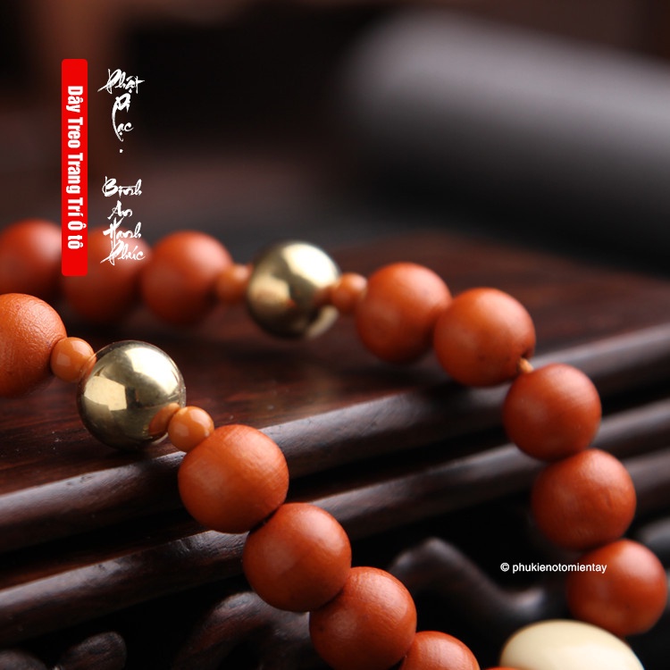 Dây Treo Trang Trí Ô tô Mặt Dây Chuyền Gỗ, Hình Phật Di Lạc, Khánh Treo Xe Hơi Ô tô Phong Thủy 4