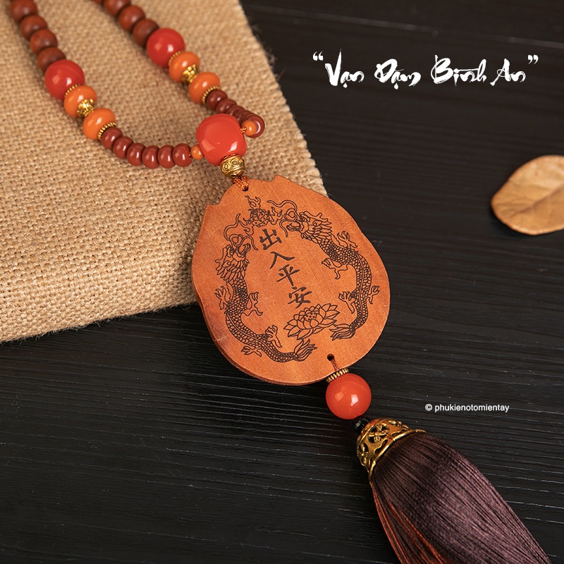 Dây Treo Trang Trí Ô tô Mặt Dây Chuyền Gỗ Bàn Tay, Hình Quan Âm Bồ Tát, Khánh Treo Xe Hơi Ô tô Phong Thủy 3