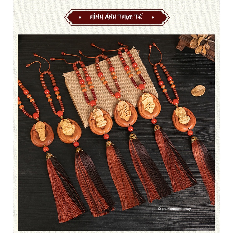 Dây Treo Trang Trí Ô tô Mặt Dây Chuyền Gỗ Bàn Tay, Hình Quan Âm Bồ Tát, Khánh Treo Xe Hơi Ô tô Phong Thủy 2