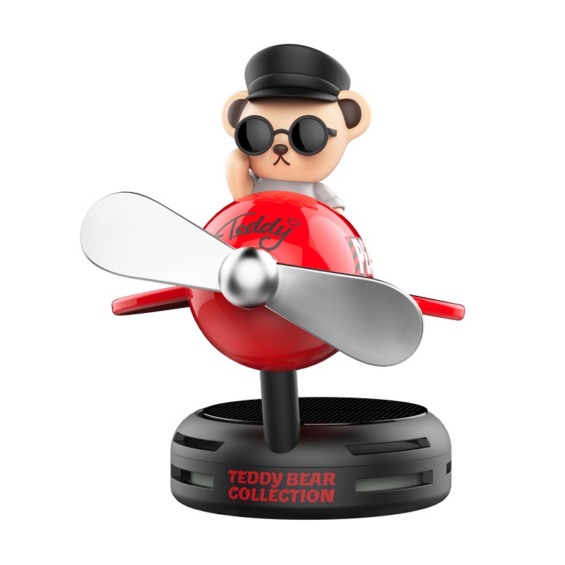 Sáp Thơm Ô Tô  Năng Lượng Mặt Trời Mô Hình Gấu Dễ Thương Trang Trí Xe Hơi Khuếch Tán Nước Hoa 5