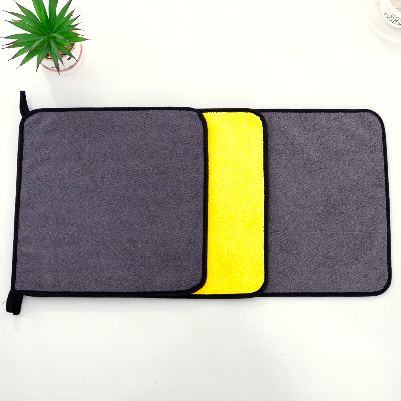 Khăn Lau Ô Tô Xe Hơi Đa Năng Màu Vàng 2 Lớp Cao Cấp, Chất Liệu Microfiber , Siêu sạch, Không Đổ Lông, Thấm Hút Tốt 30x30 4