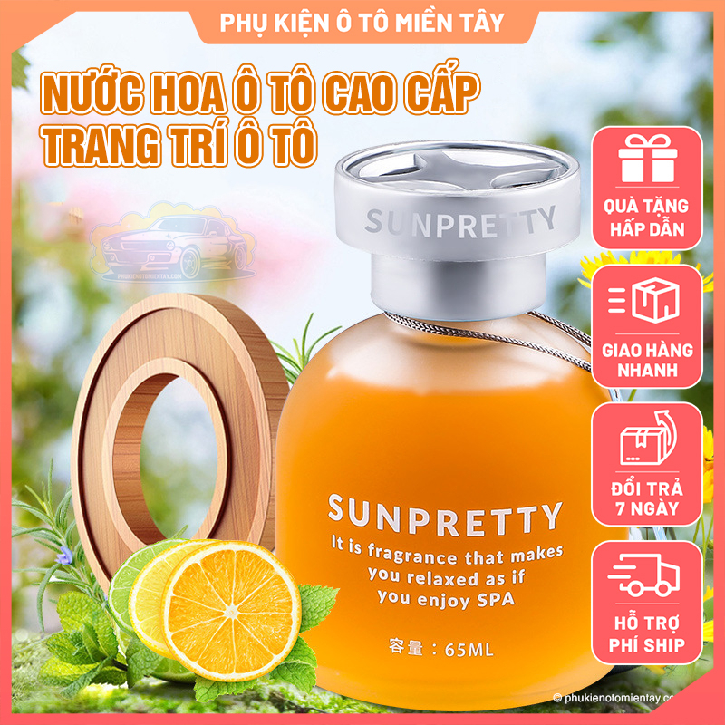 Nước Hoa Ô tô Nhập Khẩu, Nhiều Màu Sắc Trăng Trí Ô tô, Khử Mùi, Khuếch Tan Hương Thơm 65ml
