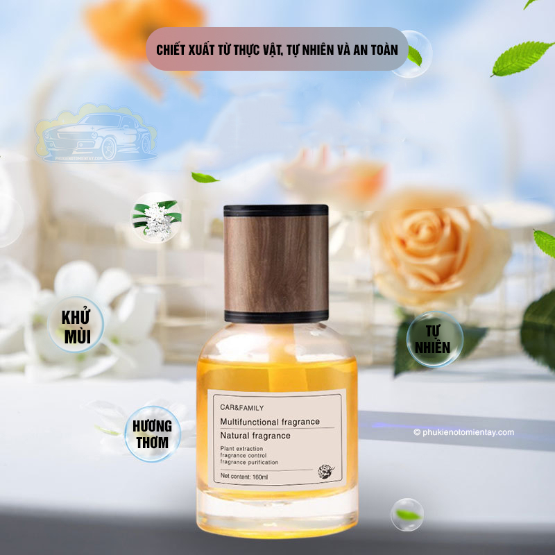 Nước Hoa Ô Tô Cao Cấp, Chuyên Dùng Cho Xe Hơi, Khử Mùi Trang Trí Ô tô Chai Lớn 160ml,  4 Mùi Hương 3