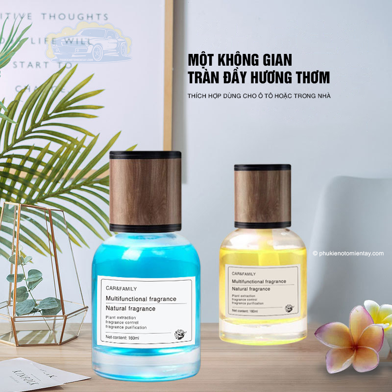 Nước Hoa Ô Tô Cao Cấp, Chuyên Dùng Cho Xe Hơi, Khử Mùi Trang Trí Ô tô Chai Lớn 160ml,  4 Mùi Hương 2