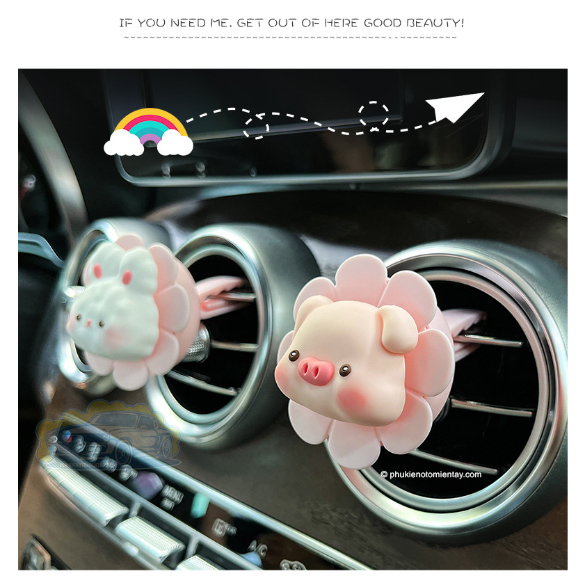 Sáp Thơm Ô Tô Hoạt Hình Dễ Thương, Trang Trí Ô tô, Khủ Mùi,Chong Chóng Xoay Khuếch Tán Hương Thơm 3
