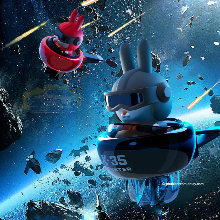 Sáp Thơm Ô tô Cao Cấp, Mô Hình Thỏ Phi Thuyền, Khuếch Tán Hương Thơm, Khử Mùi Ô tô 3