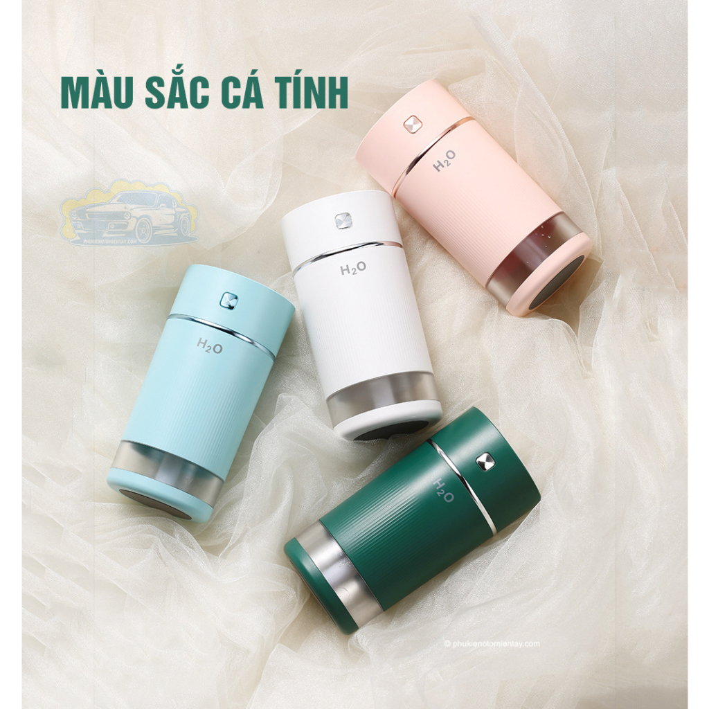 Máy Tạo Độ Ẩm, Xông Tinh Dầu, Khuếch Tán Hương Thơm, Khử Mùi Ô tô, Kèm Đèn Led RGB 4