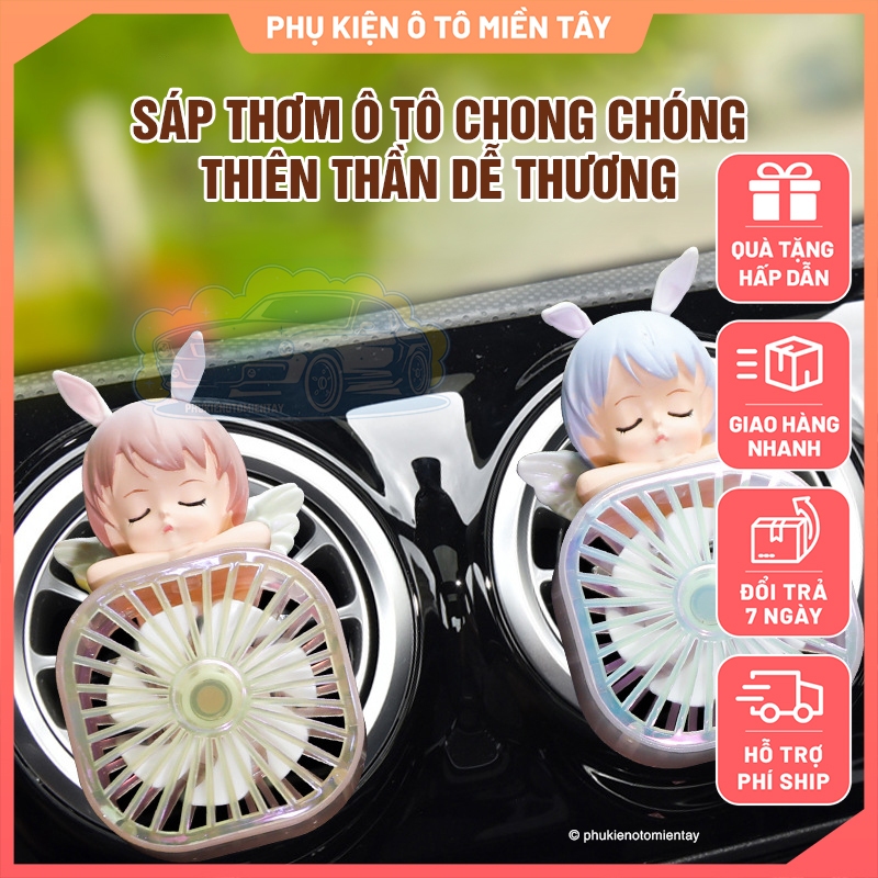 Sáp Thơm Ô Tô Kẹp Cửa Gió Điều Hòa Xe Hơi Mô Hình Thiên Thần Dễ Thương Có Quạt Khuếch Tán Hương Thơm 2
