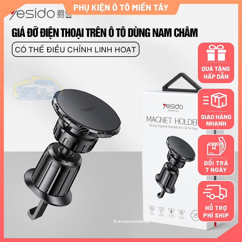 Giá Đỡ Điện Thoại Trên Ô tô Sử Dụng Nam Châm, Xoay 360 Nhiều Góc Độ, Nhỏ Gọn, Dễ Sử Dụng YESIDO 2
