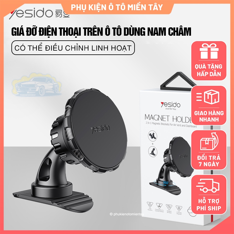 Giá Đỡ Điện Thoại Trên Ô tô Sử Dụng Nam Châm, Xoay 360 Nhiều Góc Độ, Nhỏ Gọn, Dễ Sử Dụng YESIDO 2