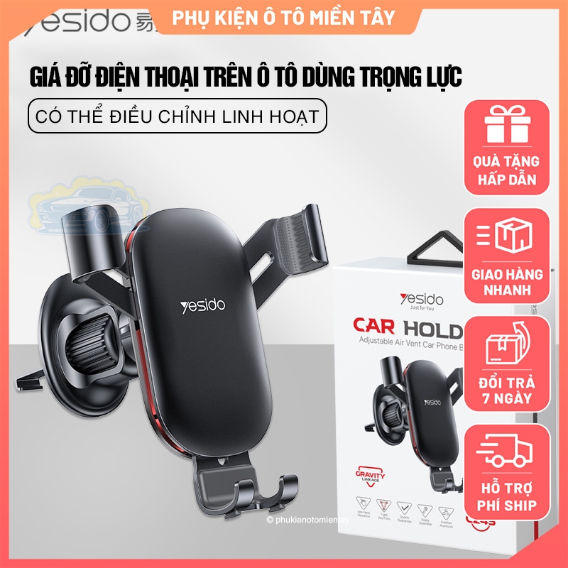 Giá Đỡ Điện Thoại, Kẹp Điện Thoại Trên Ô tô Dùng Trọng Lực, Kẹp Cửa Gió Điều Hòa, Dễ Sử Dụng YESIDO 2