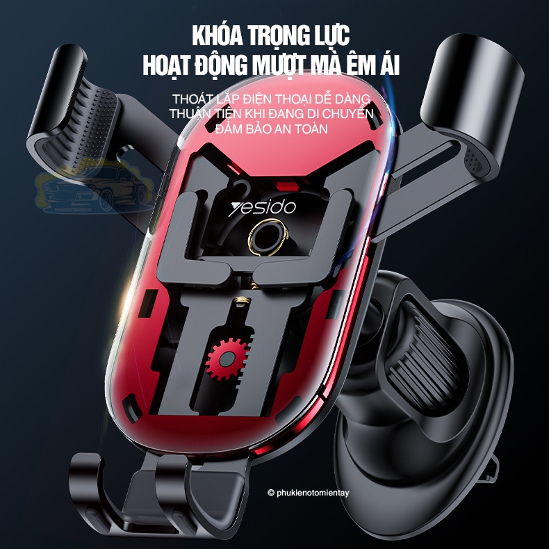 Giá Đỡ Điện Thoại, Kẹp Điện Thoại Trên Ô tô Dùng Trọng Lực, Kẹp Cửa Gió Điều Hòa, Dễ Sử Dụng YESIDO 4