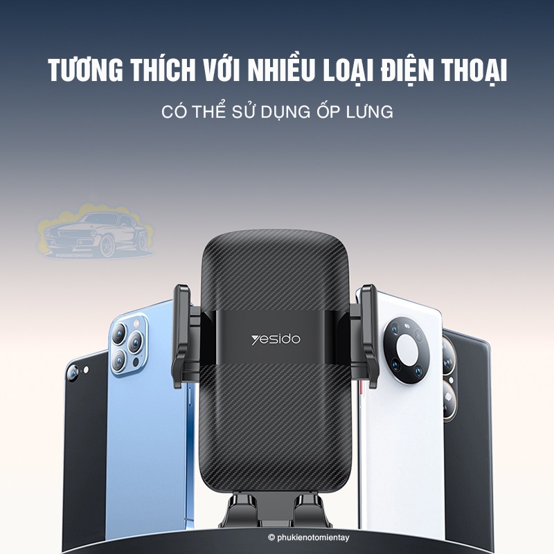 Giá Đỡ Điện Thoại Kẹp Điện Thoại Trên Ô tô, Dán bảng điều khiển, táp lô, Cửa Kính Dễ Sử Dụng YESIDO 4