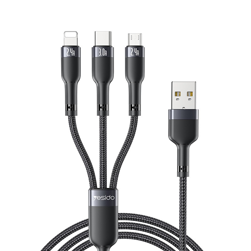 Cáp Sạc Nhanh Đa Năng Trên Ô tô,  Cáp Sạc 3 Trong 1 Dây Vải Cao Cấp 5