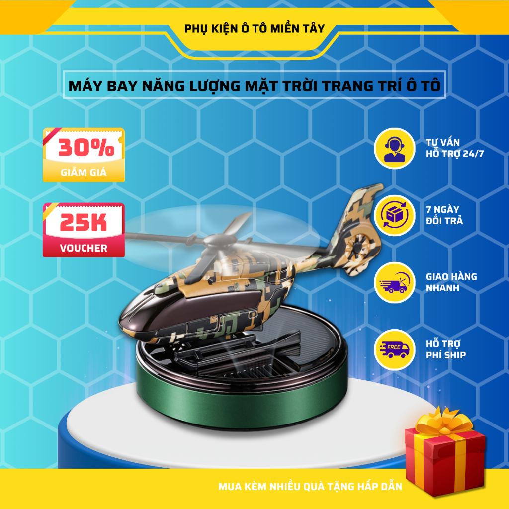 Nước Hoa Ô Tô Năng Lượng Mặt Trời Mô Hình Máy Bay Trực Thăng, Khuếch Tán Hương Thơm, Khử Mùi Ô Tô