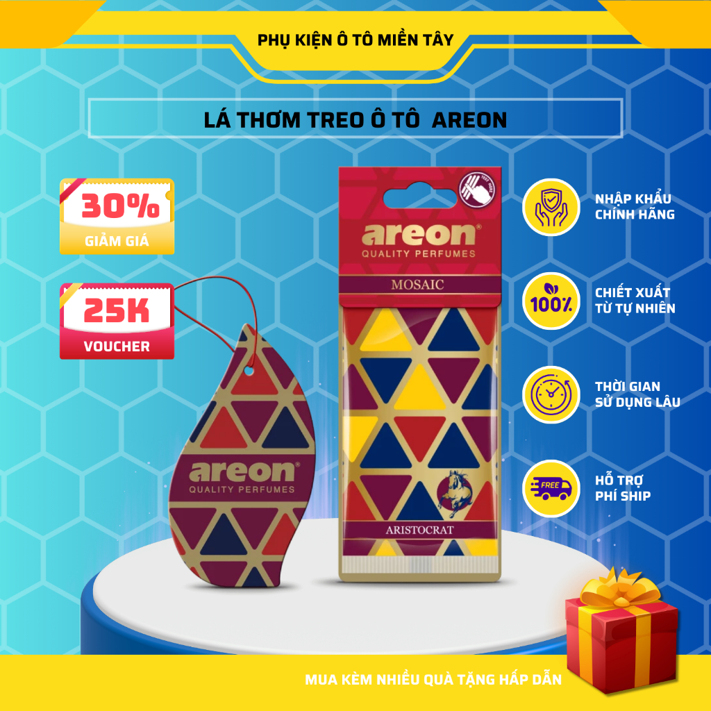 Lá Thơm Treo Xe Ô Tô Areon Nhập Khẩu Bulgaria Khử Mùi, Thơm Phòng Trang Trí Xe Hơi
