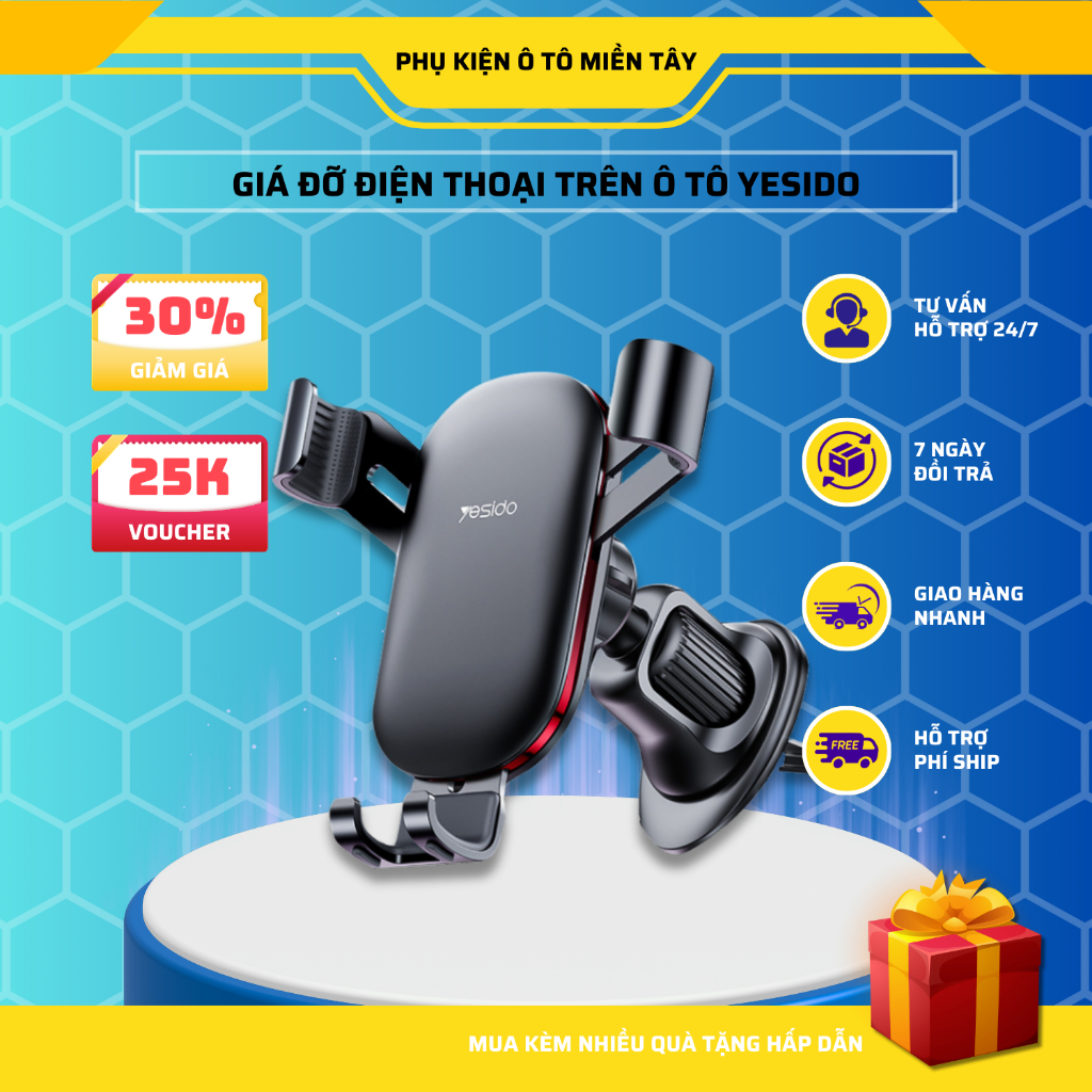 Giá Đỡ Điện Thoại, Kẹp Điện Thoại Trên Ô tô Dùng Trọng Lực, Kẹp Cửa Gió Điều Hòa, Dễ Sử Dụng YESIDO
