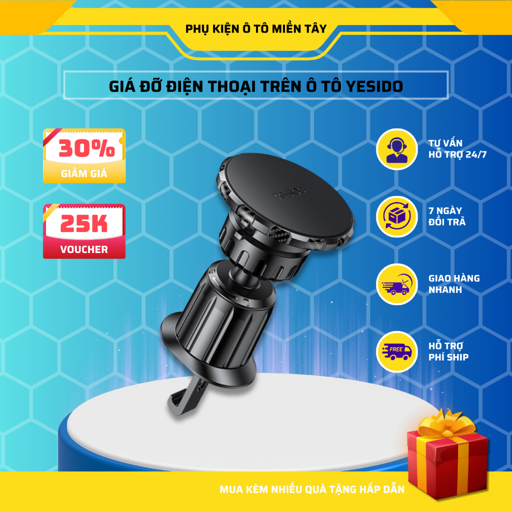 Giá Đỡ Điện Thoại Trên Ô tô Sử Dụng Nam Châm, Xoay 360 Nhiều Góc Độ, Nhỏ Gọn, Dễ Sử Dụng YESIDO