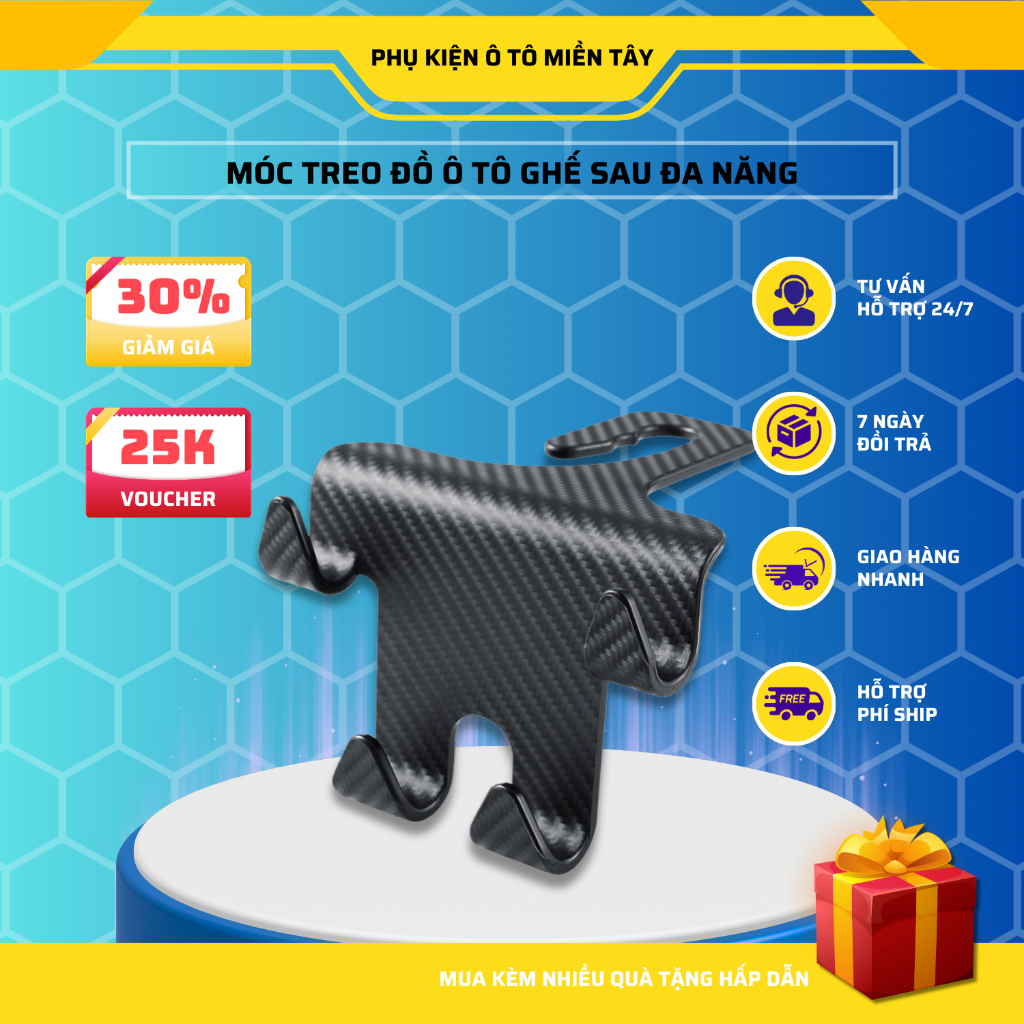 Móc Treo Đồ Sau Ghế Ô Tô Xe Hơi và Giá Đỡ Điện Thoại Di Động Đa Năng