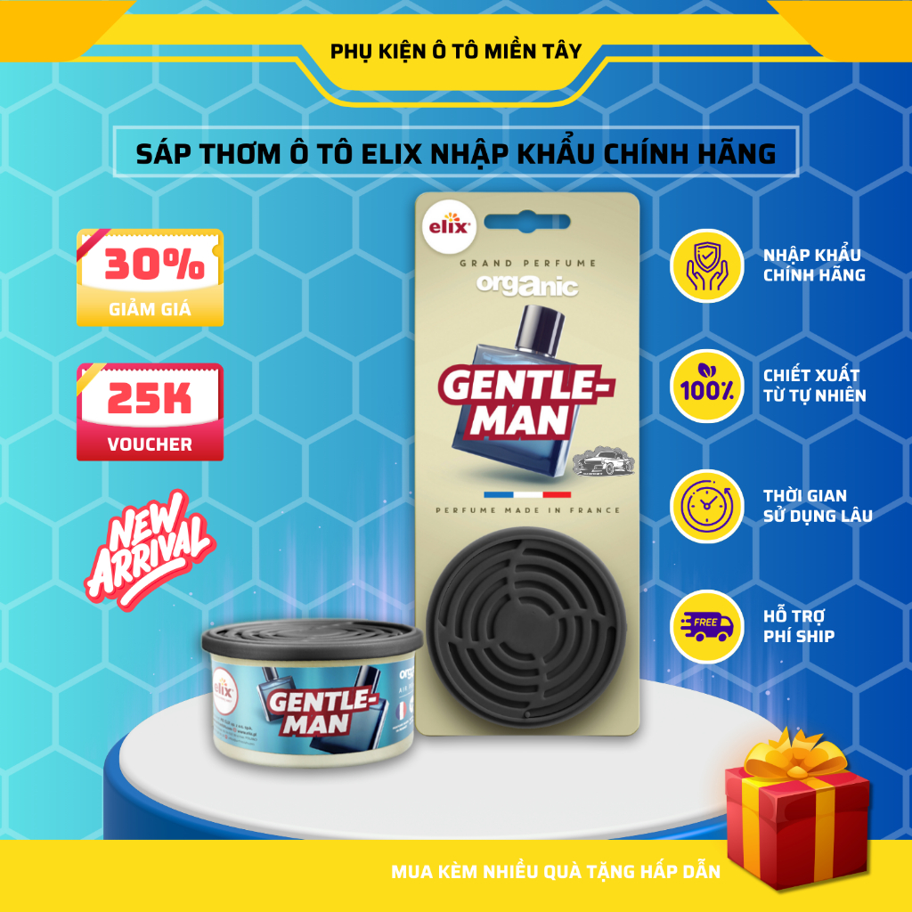Sáp Thơm Ô Tô ELIX ORGANIC - Khử Mùi Xe Hơi Cao Cấp Nhập Khẩu Ba Lan