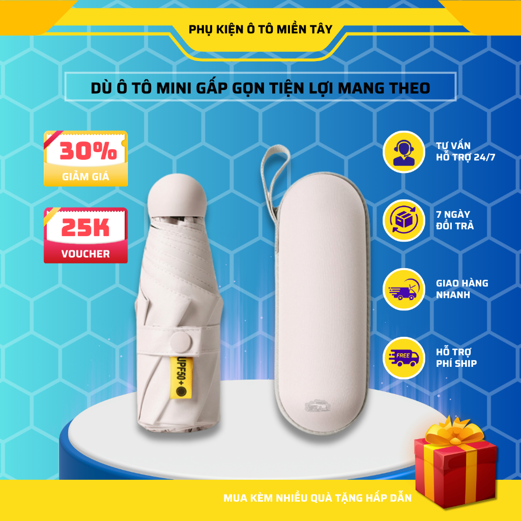 Dù Ô tô Mini Gấp Gọn Dễ Dàng Mang Theo - Chống thấm nước và chống tia UV