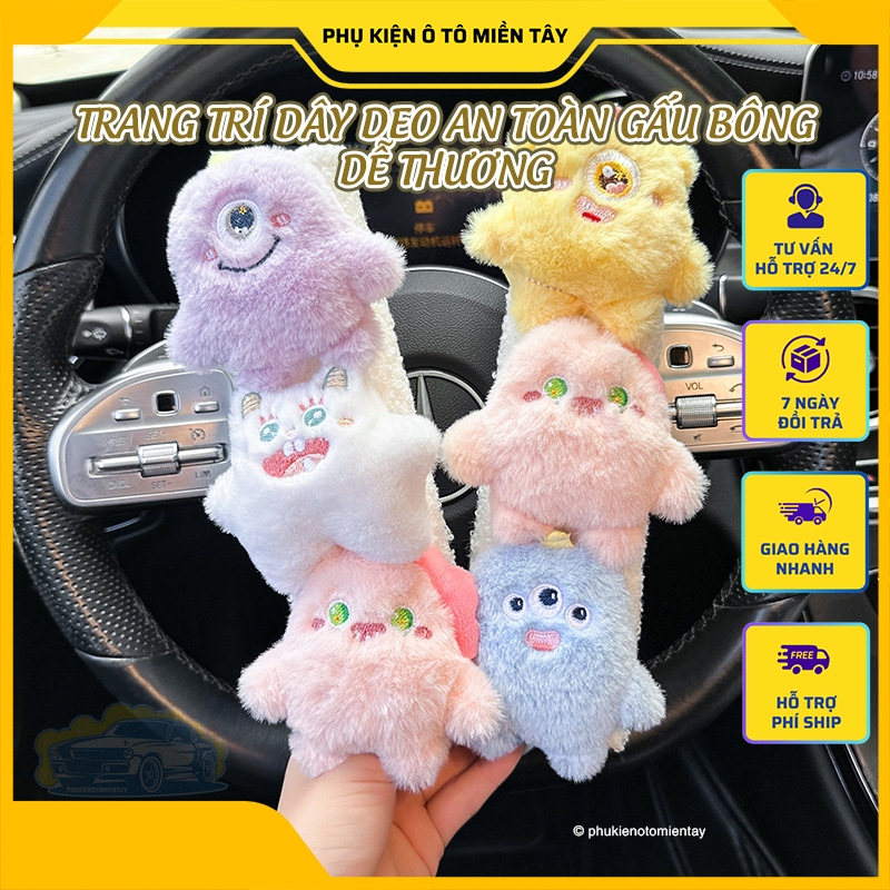 Bao Dây Đeo An Toàn Trang Trí Ô Tô, Xe Hơi , Mô Hình Gấu Bông Dễ Thương