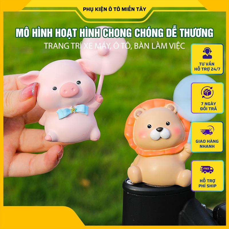 Trang trí ô tô, xe máy, bàn làm việc mô hình Hoạt Hình Chong Chóng dễ thương, kèm keo dán