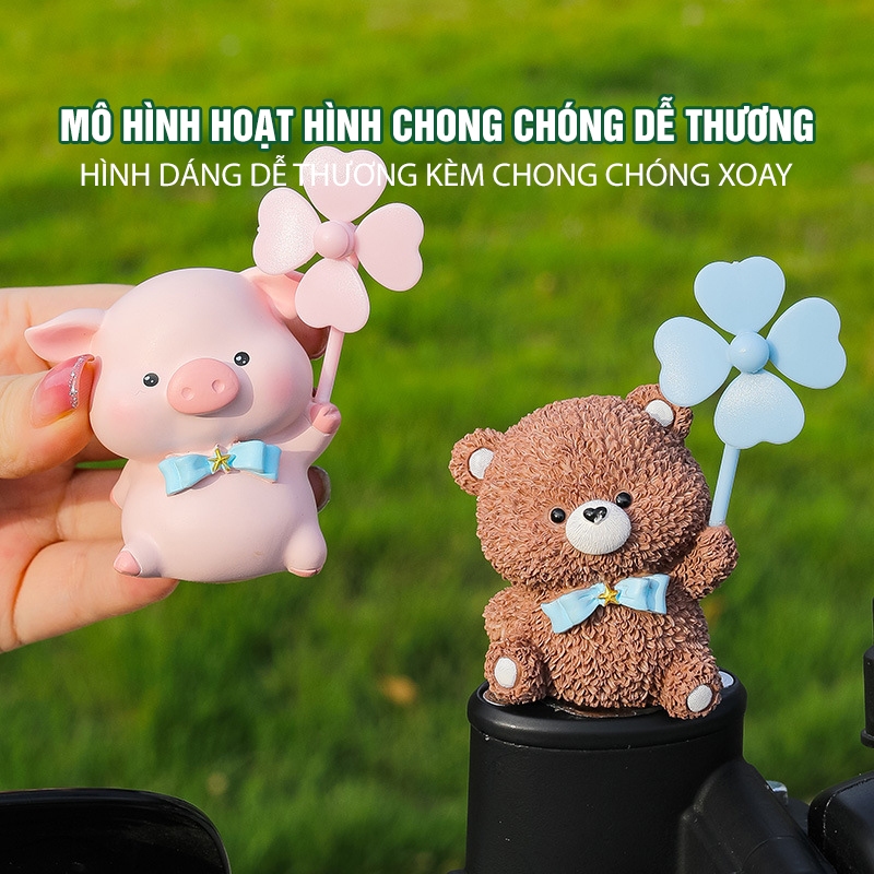 Trang trí ô tô, xe máy, bàn làm việc  mô hình Hoạt Hình Chong Chóng dễ thương, kèm keo dán 3