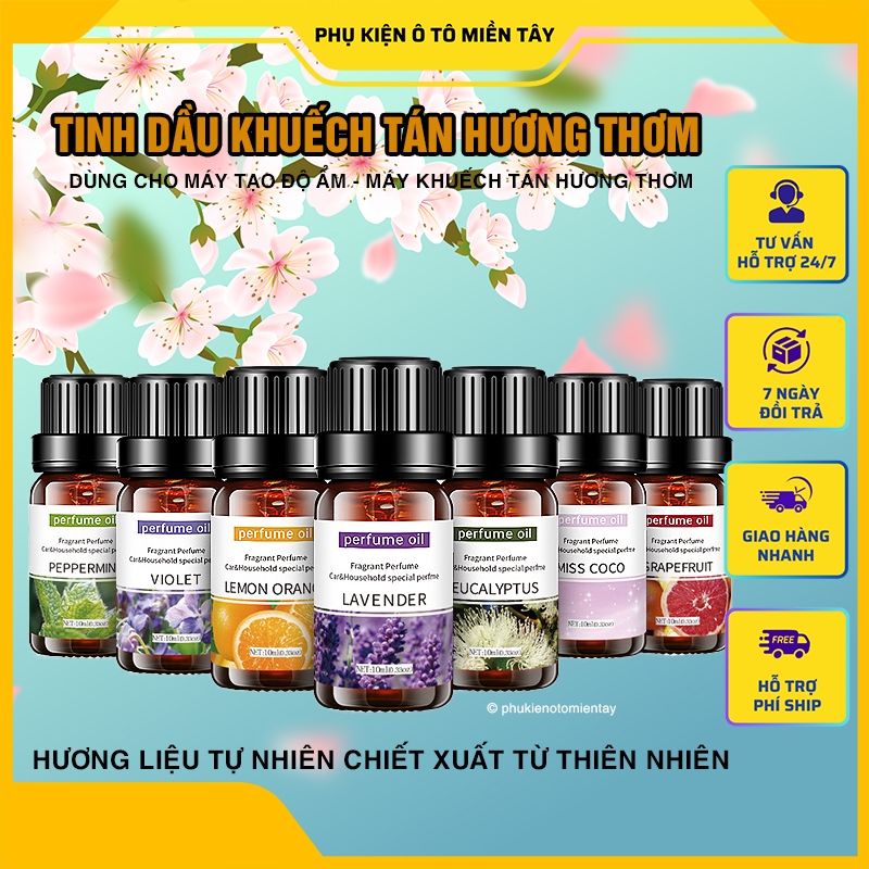 Tinh Dầu Nước Hoa, Hòa Tan Dùng Cho Máy Xông Tinh Dầu, Máy Khuếch Tán Tinh Dầu, Nước Hoa Ô tô, Xe Hơi Dung Tích 10ml
