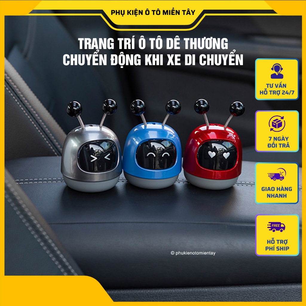 Sáp thơm ô tô, trang trí táp lô, khử mùi ô tô, hương thơm xe hơi, mô hình robot chuyển động dễ thương