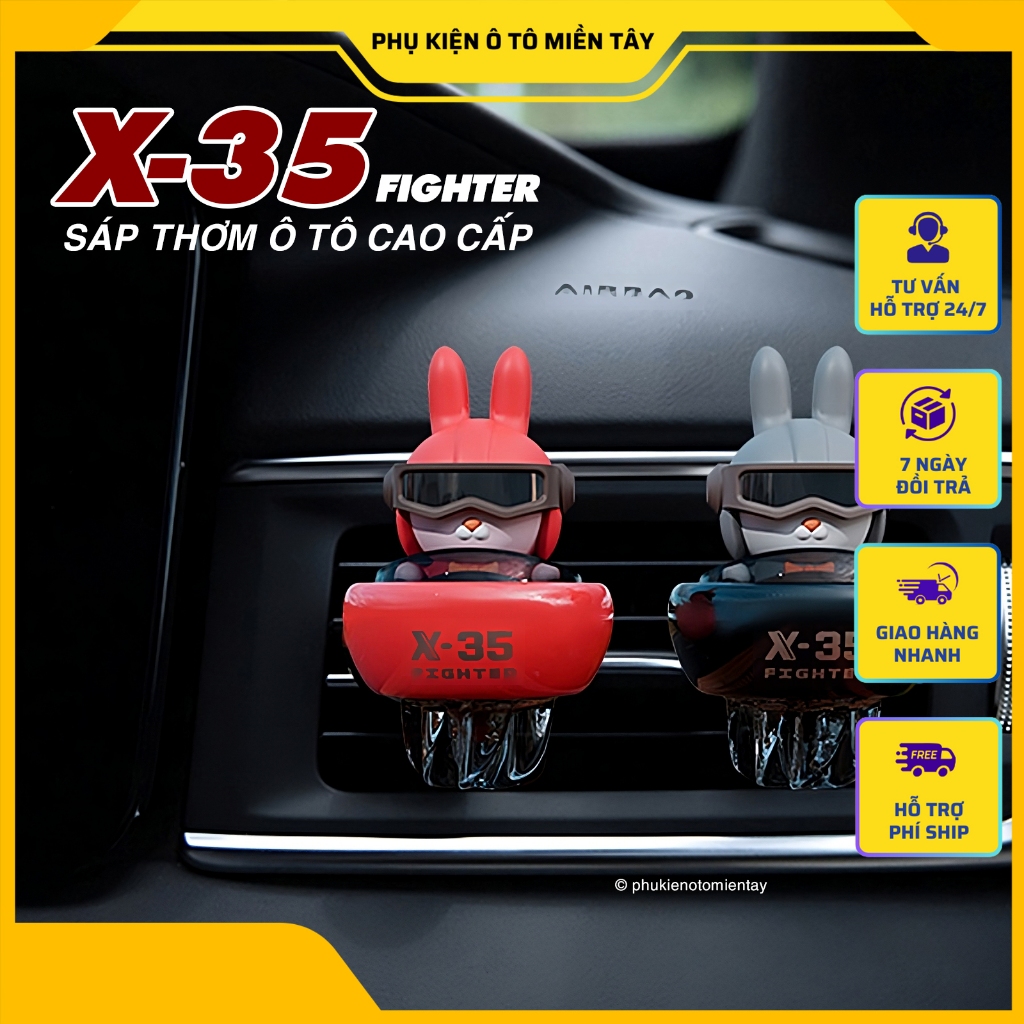 Sáp Thơm Ô tô Cao Cấp, Mô Hình Thỏ Phi Thuyền, Khuếch Tán Hương Thơm, Khử Mùi Ô tô