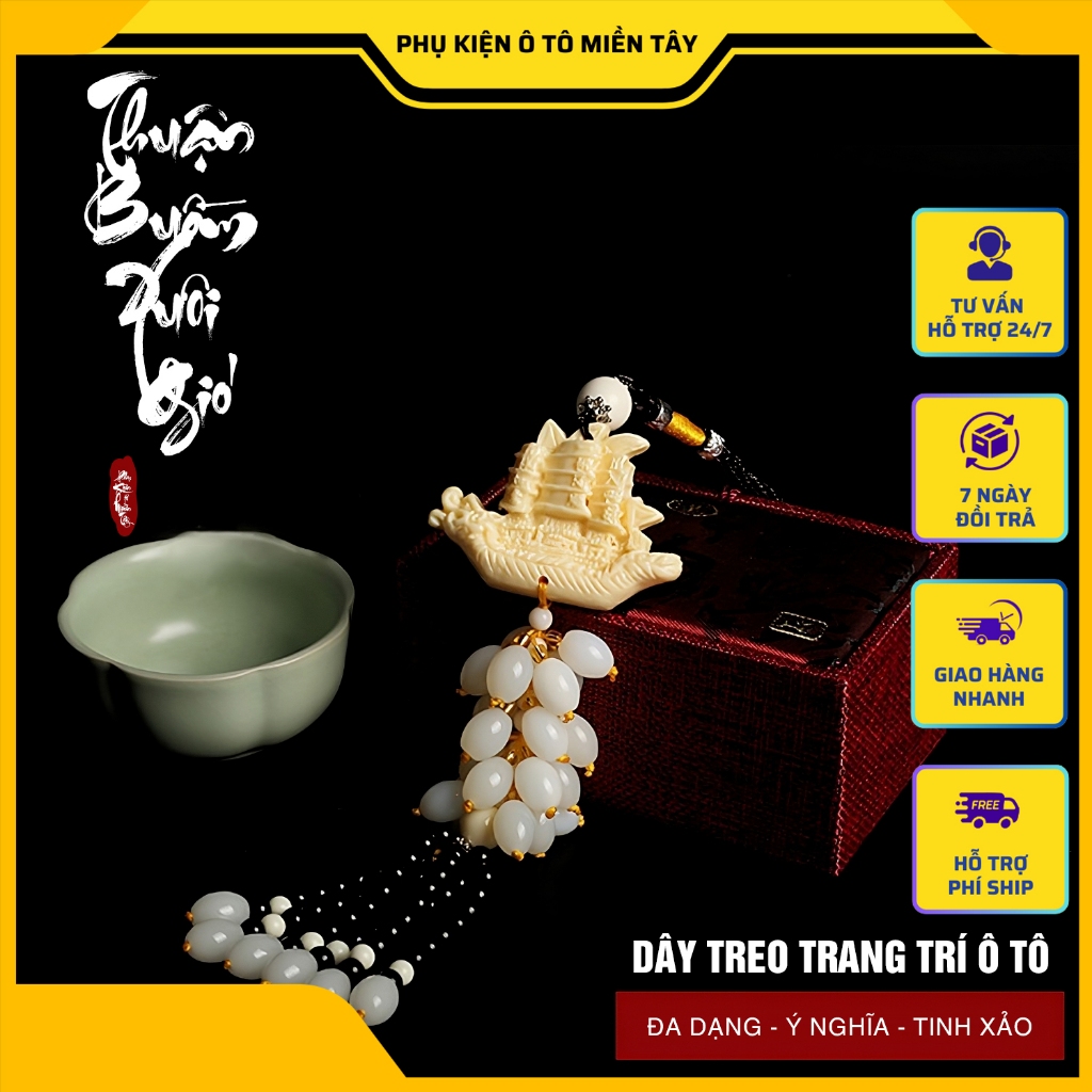 Dây Treo Móc Khóa Trang Trí Xe Ô Tô Mang Lại Bình An May Mắn Hình Phật, Liên Hoa, Hồ Lô...