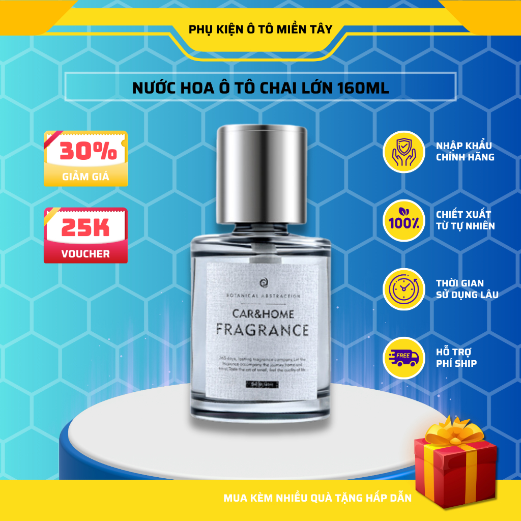 Nước Hoa Ô Tô Cao Cấp, Chuyên Dùng Cho Xe Hơi, Ô TÔ Khử Mùi Trang Trí Ô tô Chai Lớn 160ml