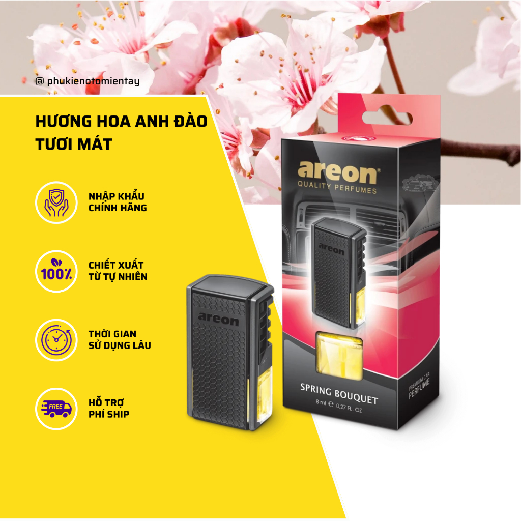 Nước Hoa Ô tô Areon Kẹp Cửa Gió Điều Hòa Nhập Khẩu Bulgaria, Thơm Nhanh, Khử Mùi Xe Hơi 5