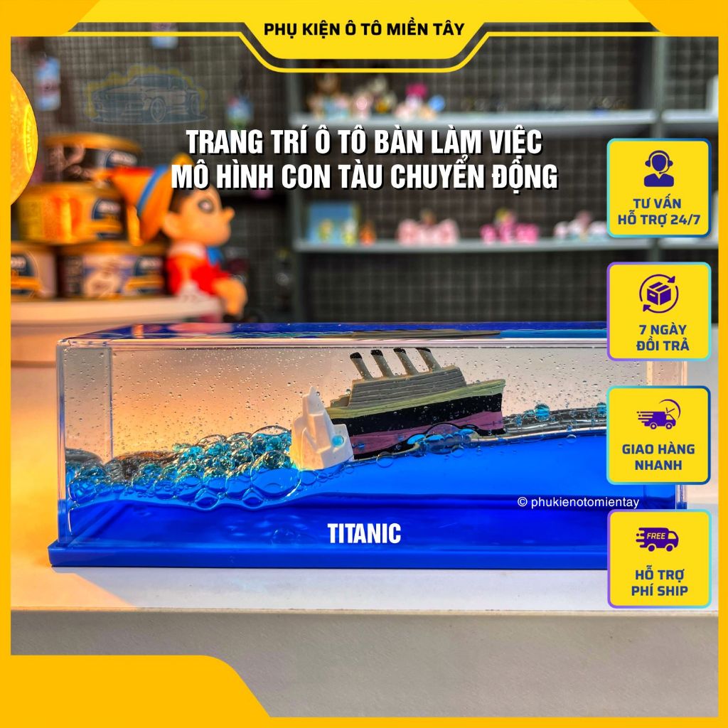 Mô Hình Con Tàu Chuyển Động Trang Trí Ô tô Xe Hơi