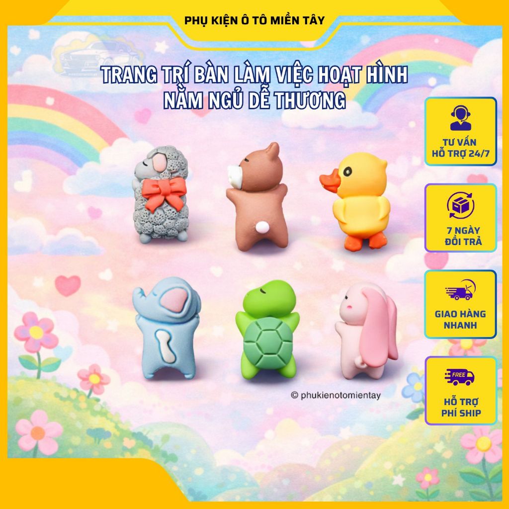 Trang Trí Ô tô Hoạt Hình Dễ Thương Nằm Ngủ, Trang Trí Bàn Làm Việc, Màn Hình Máy Tính, Nội Thất Ô tô Xe Hơi